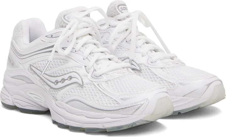 Saucony White ProGrid Omni 9 Socktop Sneakers - Image 4