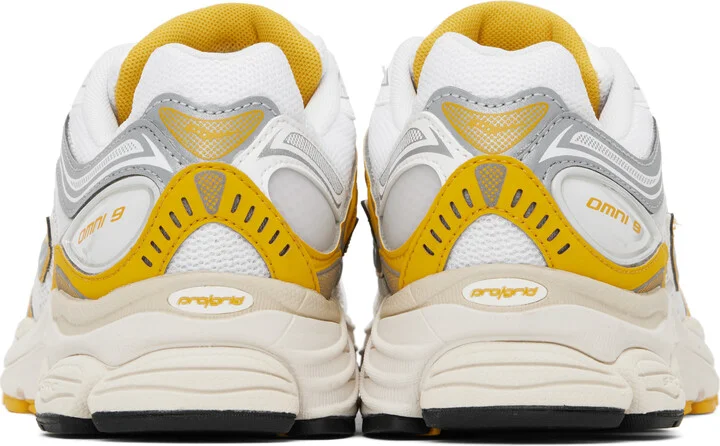 Saucony White & Yellow ProGrid Omni 9 TMY Sneakers - Image 2