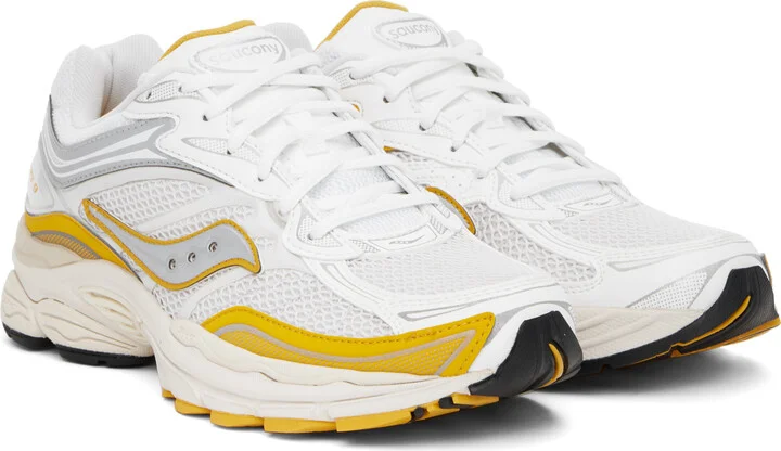 Saucony White & Yellow ProGrid Omni 9 TMY Sneakers - Image 4