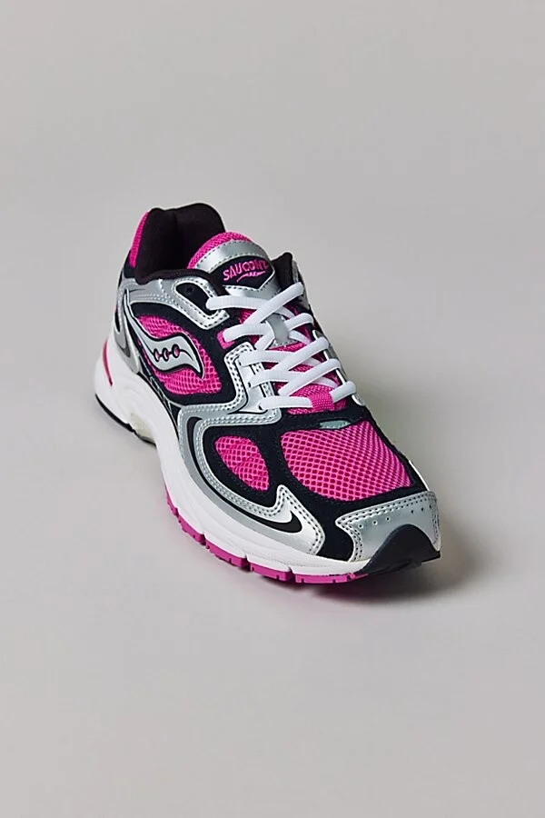 Saucony Women's Grid Jazz 9 Sneaker in Pink/Silver - Image 3