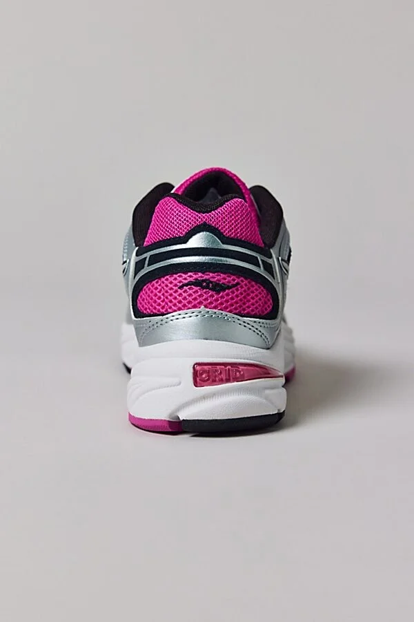 Saucony Women's Grid Jazz 9 Sneaker in Pink/Silver - Image 4