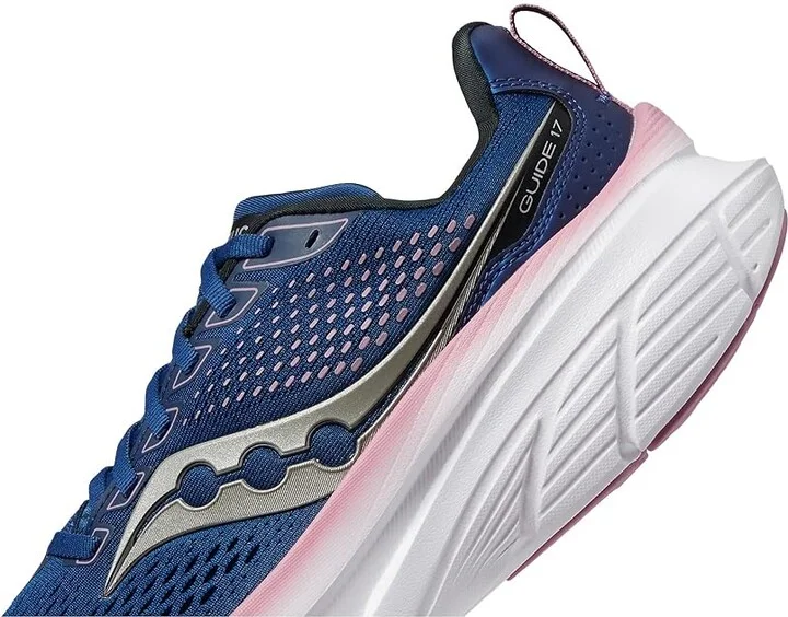 Saucony Women's Guide 17 Women's Shoes Navy/Orchid 1 : 5 B - Medium, Synthetic/Textile - Image 4