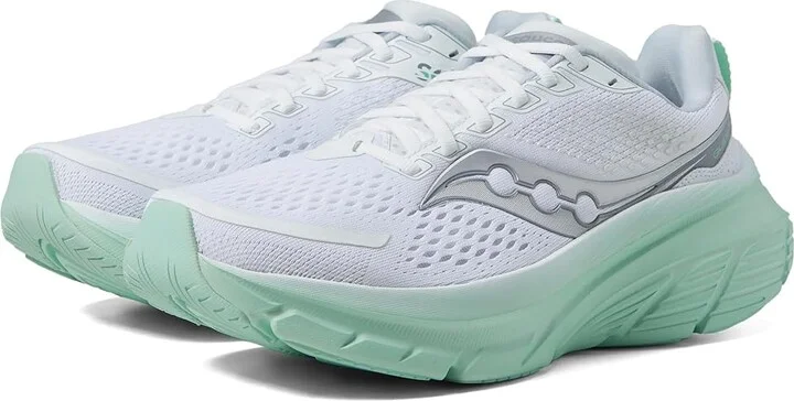 Saucony Women's Guide 17 Women's Shoes White/Jade : 5 B - Medium, Synthetic/Textile