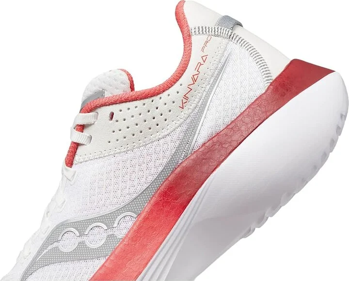 Saucony Women's Kinvara Pro Women's Shoes White/Cayenne : 12 B - Medium, Suede/Textile - Image 4