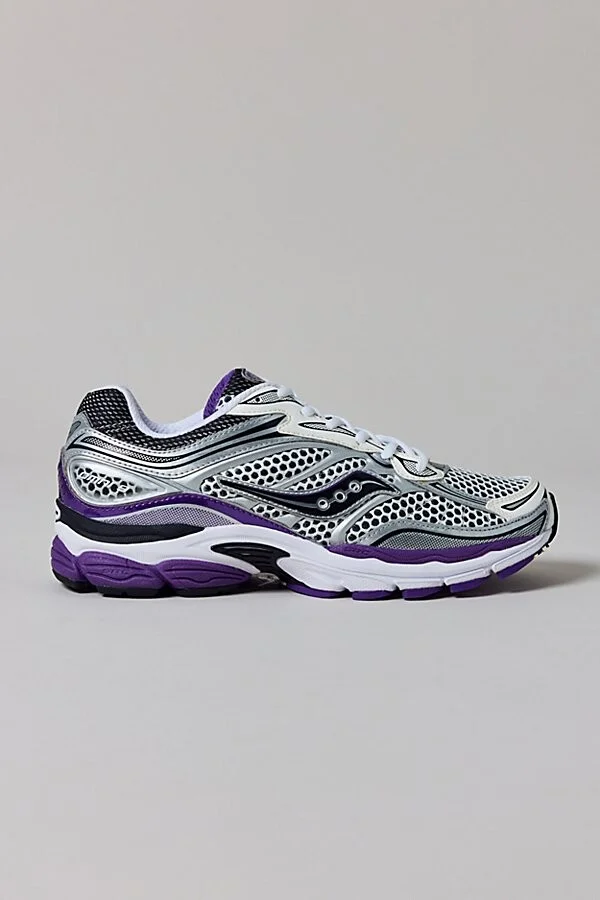 Saucony Women's ProGrid Triumph 4 Sneaker in Silver/Purple - Image 2