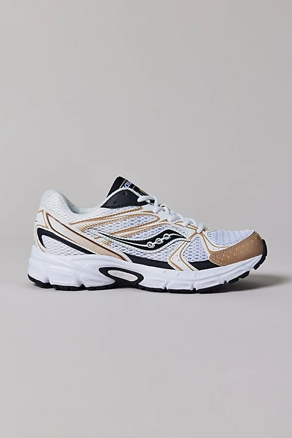 Saucony Women's Ride Millenium Sneaker in Wht/Gold/Black - Image 2