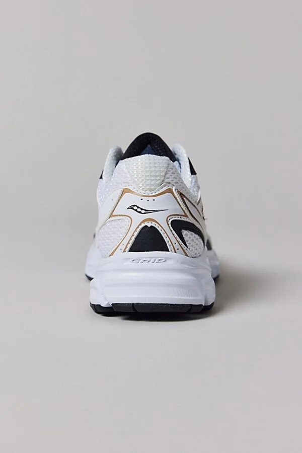 Saucony Women's Ride Millenium Sneaker in Wht/Gold/Black - Image 4