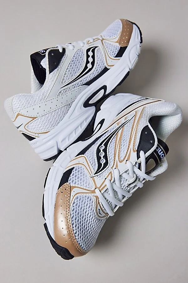 Saucony Women's Ride Millenium Sneaker in Wht/Gold/Black