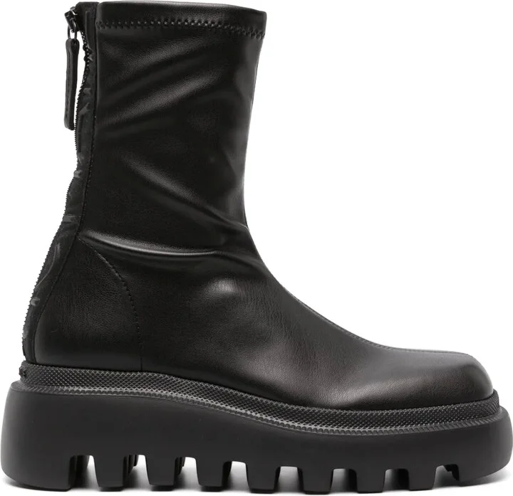 Saudi embossed-logo ankle boots