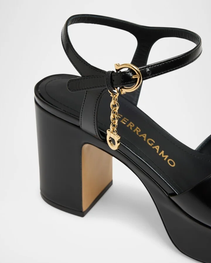 Savia Crisscross Gancini Charm Platform Sandals - Image 2