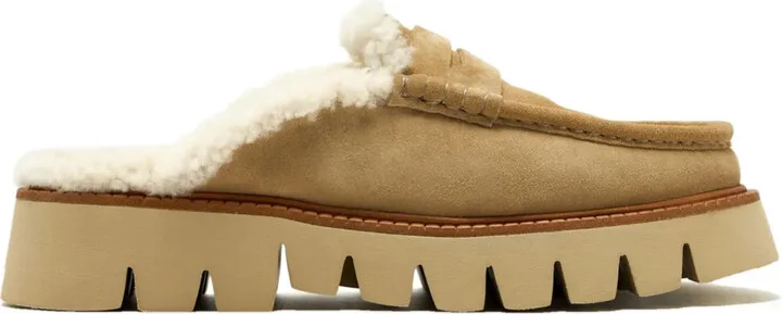 Savy shearling-lined platform mules
