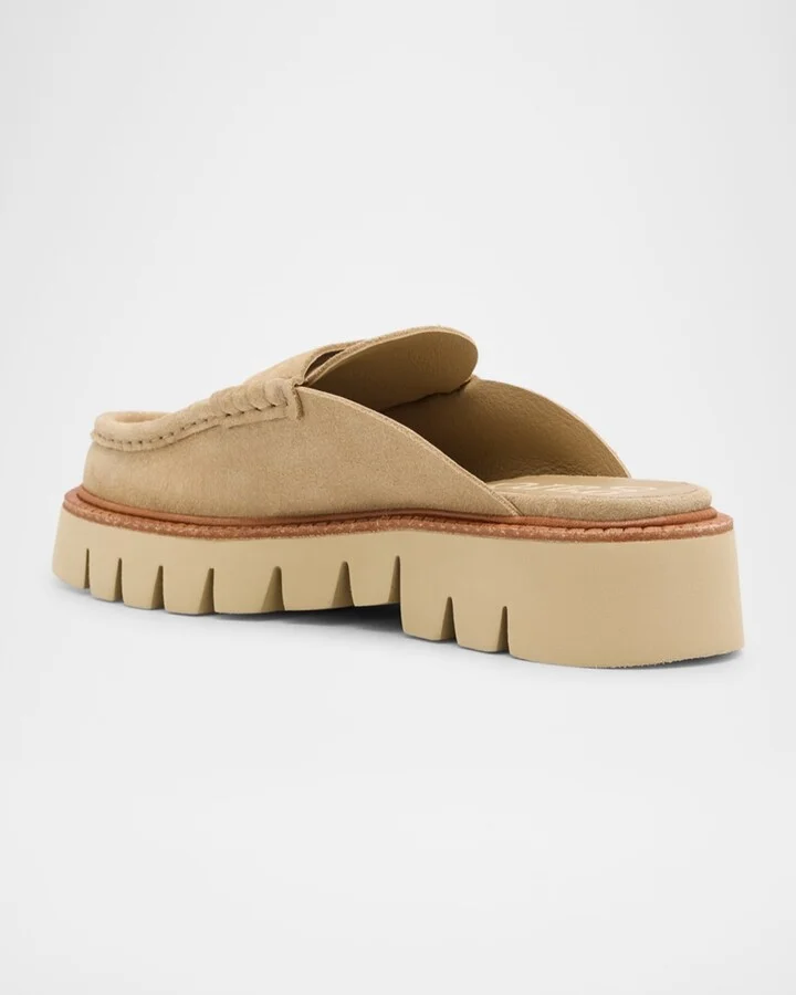 Savy Suede Lug Loafer Mules - Image 2