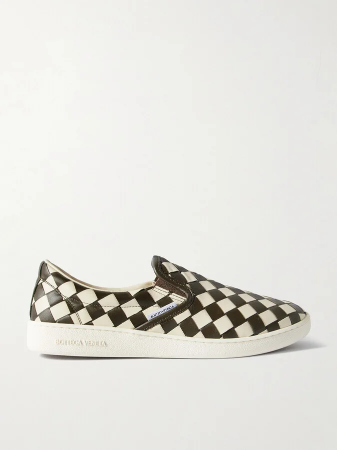 Sawyer Two-Tone Intrecciato Leather Slip-On Sneakers