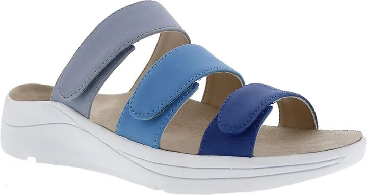 Sawyer Womens Faux Leather Footbed Slide Sandals