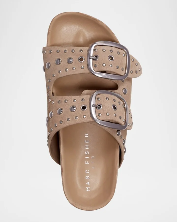 Sayge Studded Suede Sandals - Image 3