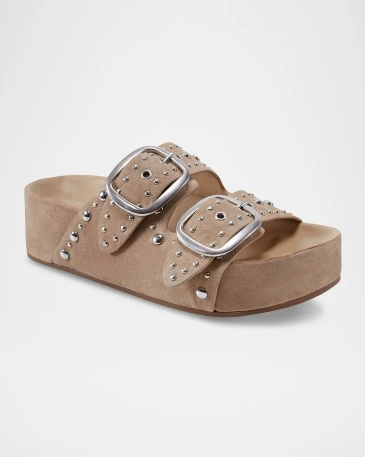 Sayge Studded Suede Sandals - Image 5