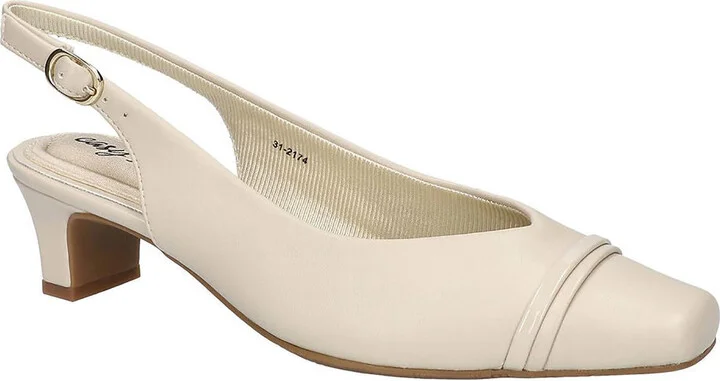 Sayo Womens Faux Leather Square Toe Kitten Heels