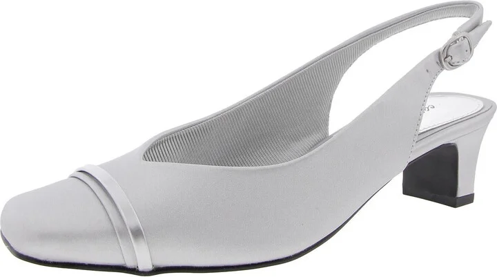 Sayo Womens Padded Insole Faux Leather Slingbacks