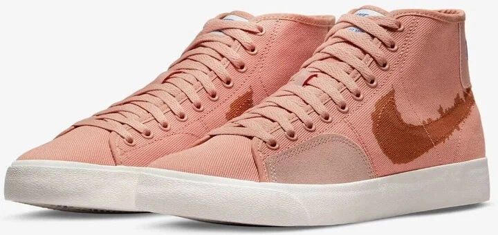 SB Blazer Court Mid Premium DM8553-601 Skateboard Shoes Men's Rose Whisper