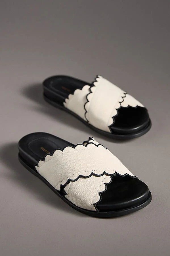 Scallop Banded Slide Sandals - Image 2