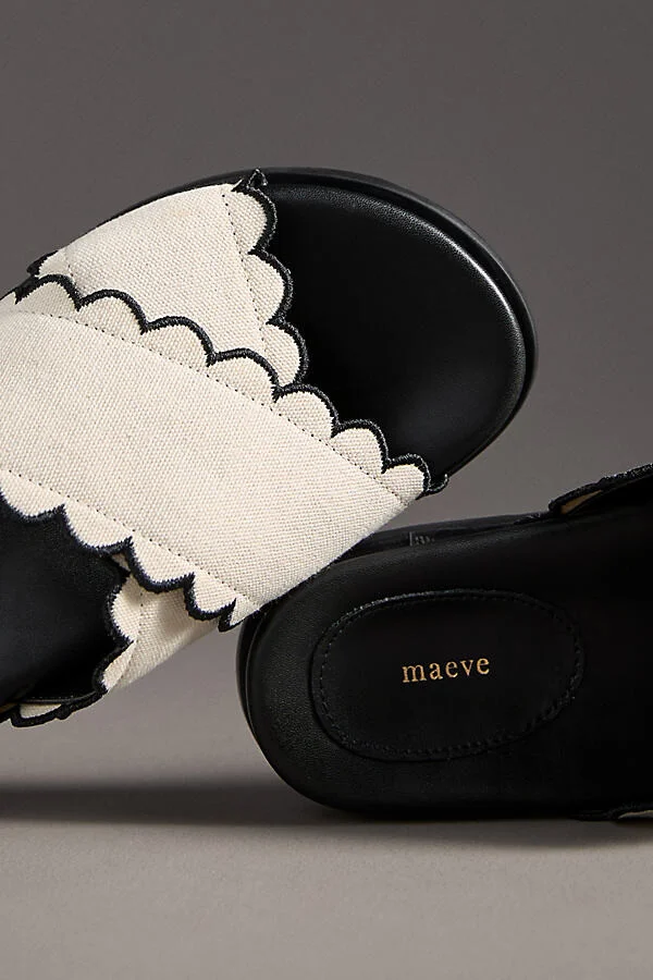 Scallop Banded Slide Sandals - Image 3