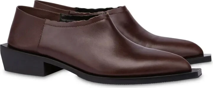 Scallop-Edge Leather Loafers - Image 2