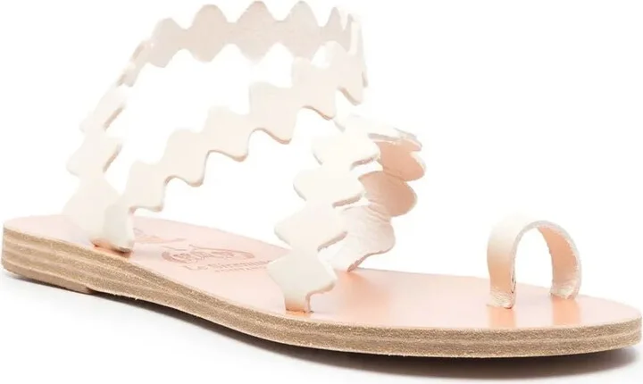Scallop-Hem Flat Sandals - Image 2