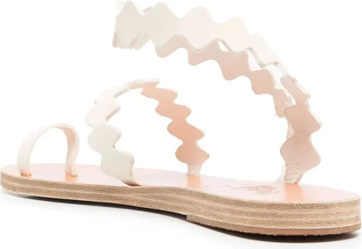 Scallop-Hem Flat Sandals - Image 3