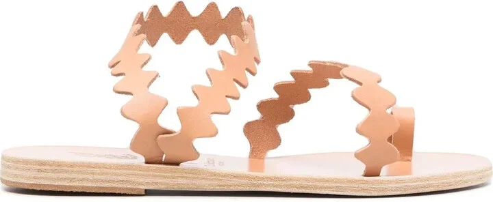 Scallop-Hem Sandals