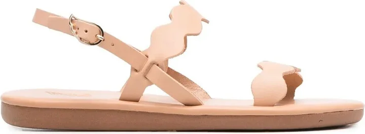 Scallop Leather Sandals