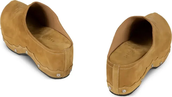 Scalloped Suede Clogs - Image 3