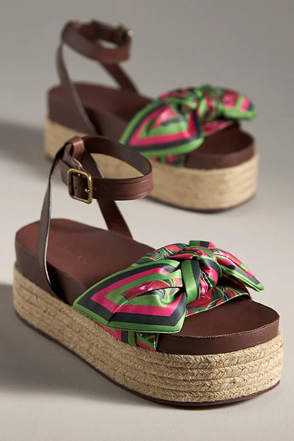 Scarf Raffia Platform Sandals - Image 2