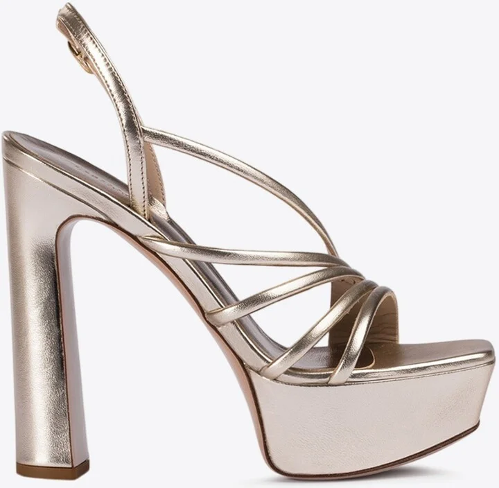 Scarlet 140 Laminated Leather Platform Sandals
