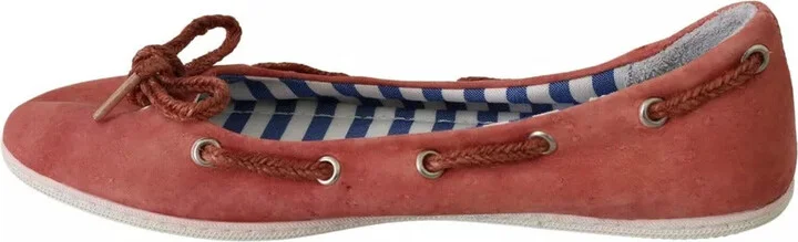 Scarlet Red Blue Stripe Flat Slip-On Women's Shoes (Pre-Owned) - Image 2
