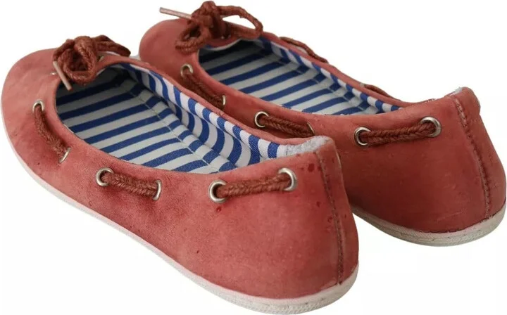 Scarlet Red Blue Stripe Flat Slip-On Women's Shoes (Pre-Owned) - Image 3