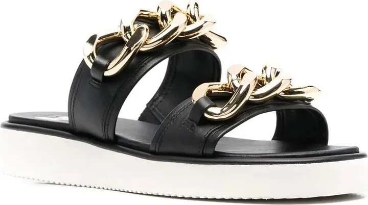 Scarlett 30mm chain-link leather slides - Image 2