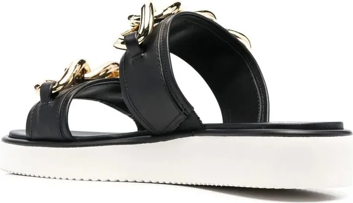 Scarlett 30mm chain-link leather slides - Image 3