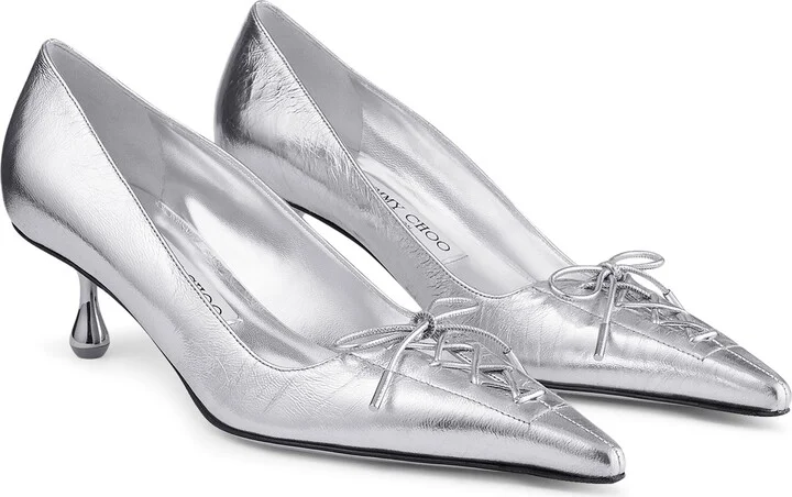 Scarlett 50 silver-tone pumps - Image 3