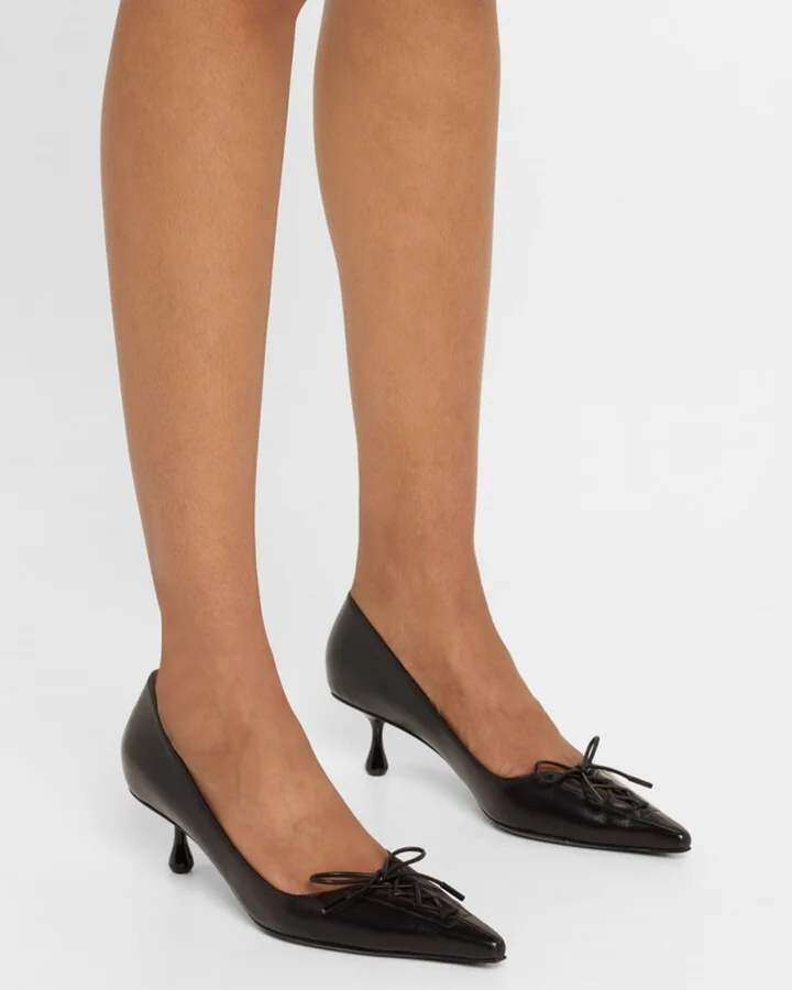 Scarlett Leather Corset Kitten Pumps - Image 9