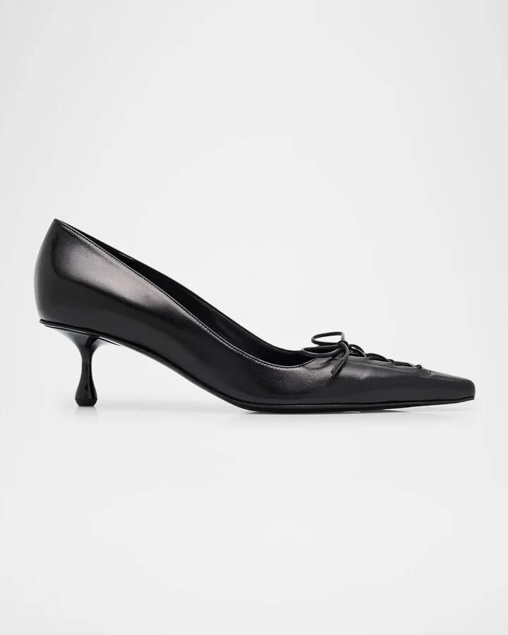Scarlett Leather Corset Kitten Pumps