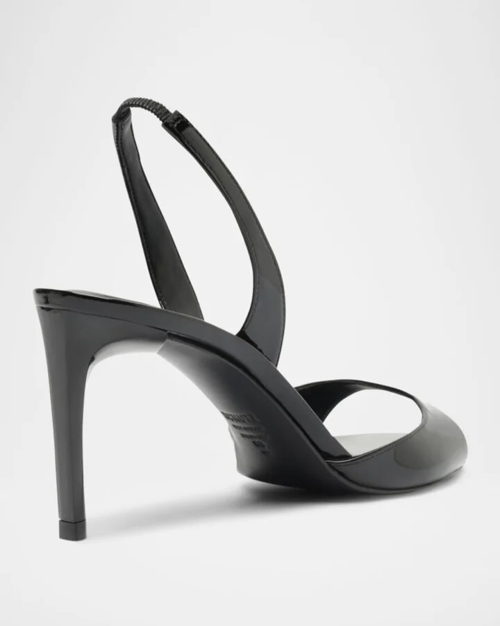 Scarlett Leather Mid-Heel Slingback Sandals - Image 3
