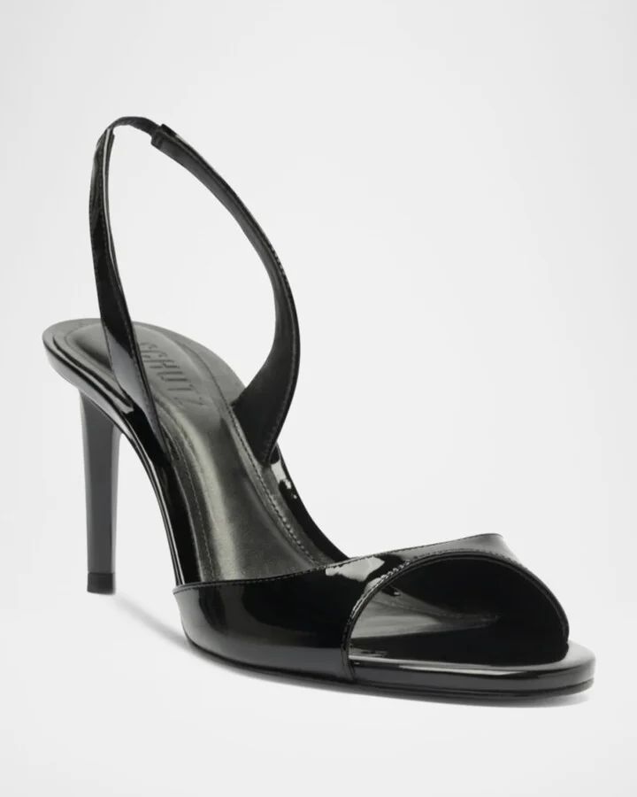 Scarlett Leather Mid-Heel Slingback Sandals - Image 4
