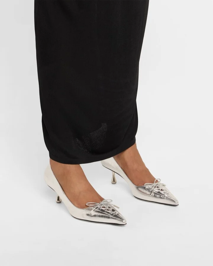 Scarlett Metallic Corset Kitten Pumps - Image 3