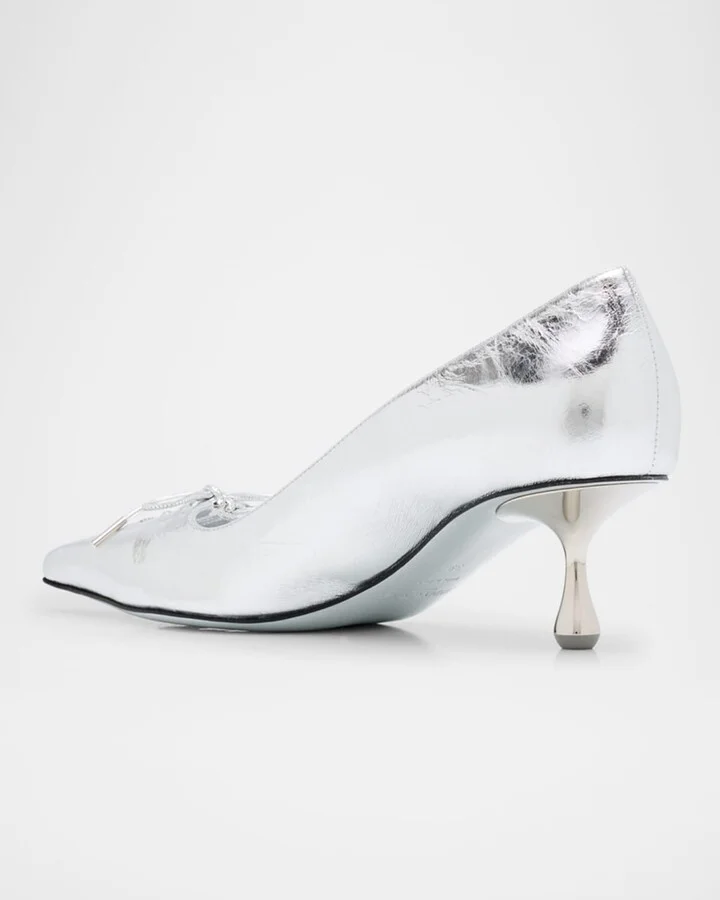 Scarlett Metallic Corset Kitten Pumps - Image 5