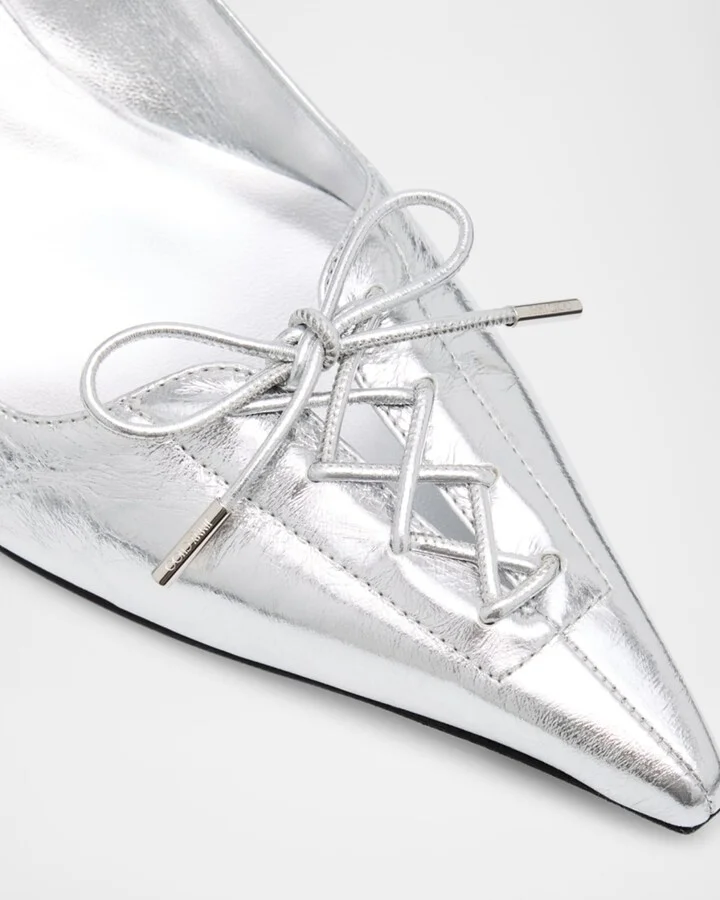 Scarlett Metallic Corset Kitten Pumps - Image 9