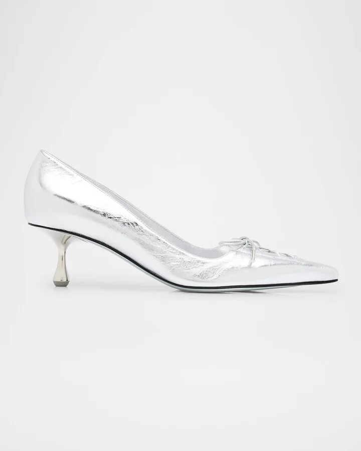 Scarlett Metallic Corset Kitten Pumps