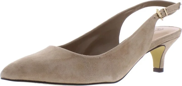 Scarlett Womens Suede Solid Slingback Heels