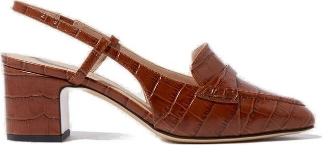 Scarosso Bianca Embossed Slingback Pumps