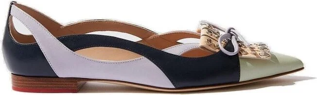 Scarosso Cut-Out Detailed Pointed-Toe Ballerina Shoes