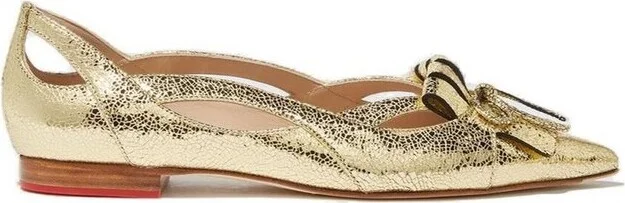 Scarosso Cut-Out Detailed Pointed-Toe Ballerina Shoes